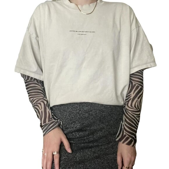 Vintage Guess Zebra Print Mesh Long Sleeve Top - Picture 3 of 4